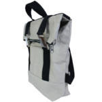 Grey, buckled fold top eco backpack